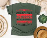 One Father Is More Than A Hundred Schoolmasters White 2 graphic tee in Moss