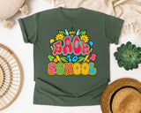 Back To School Bright graphic tee in Moss