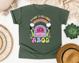 Back To School ABCD Backpack graphic tee in Moss