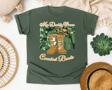 My Daddy Wears Combat Boots graphic tee in Moss