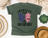 American Girly Red White And Fabulous graphic tee in Moss