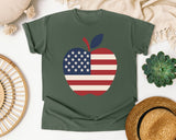 Patriotic Flag Apple graphic tee in Moss