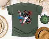 Love Patriotic Sunflower graphic tee in Moss