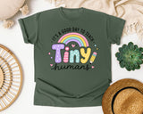 Its A Good Day To Teach Tiny Humans Rainbow graphic tee in Moss