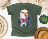 Eagle With Patriotic Bow Tie graphic tee in Moss