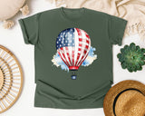 Flag Hot Air Balloon graphic tee in Moss
