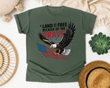 Land Of The Free Because Of The Brave Black graphic tee in Moss