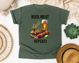 Beer Meat Repeat Brown 2 graphic tee in Moss