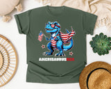Amerisaurus Rex Grey graphic tee in Moss