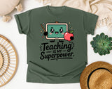 Teaching Is My Superpower graphic tee in Moss