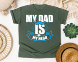 My Dad Is My Hero White graphic tee in Moss