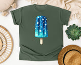 Blue Star Popsicle graphic tee in Moss