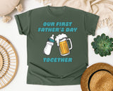 Our First Father's Day Together Teal graphic tee in Moss