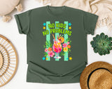 No Kids No Problems graphic tee in Moss