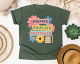 Inspire Educate Motivate graphic tee in Moss