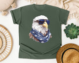 Eagle With Sunglasses Bandana graphic tee in Moss