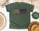America Grey 3 graphic tee in Moss