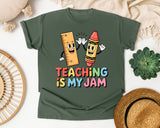 Teaching Is My Jam graphic tee in Moss