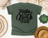 Hello Ninth Grade graphic tee in Moss