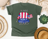 Oh My Stars Grey graphic tee in Moss