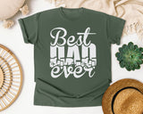 Best Dad Ever White 5 graphic tee in Moss