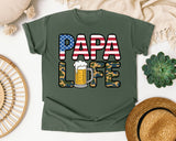 Papa Life Grey graphic tee in Moss