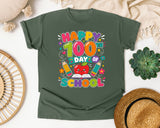 Happy 100th Day Of School graphic tee in Moss