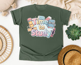 Time To Study graphic tee in Moss