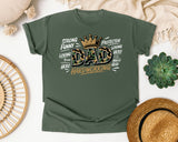 Dad Hardworking Strong Funny Loving Protector graphic tee in Moss