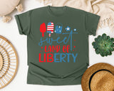 Sweet Land Of Liberty Red graphic tee in Moss