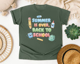 Summer Is Over Back To School graphic tee in Moss