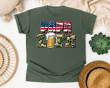 Papa Life Brown graphic tee in Moss