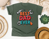 Best Dad Ever Grey graphic tee in Moss