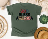 God Bless America Black graphic tee in Moss