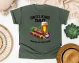 Grill King Dad Master Of The Flame Brown 2 graphic tee in Moss