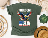 Freedom USA White graphic tee in Moss
