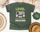 Level 100 Days Of School Unlocked graphic tee in Moss