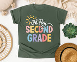 Oh Hey Second Grade graphic tee in Moss