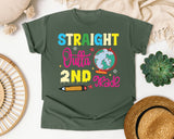 Straight Outta 2nd Grade Globe graphic tee in Moss