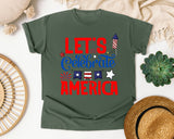 Let's Celebrate America graphic tee in Moss
