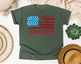 Star Spangled Banner Flag graphic tee in Moss