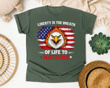 Liberty Is The Breath Of Life To Nations Red graphic tee in Moss