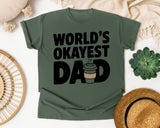 World's Okayest Dad White graphic tee in Moss
