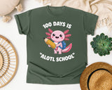 100 Days Is Alotl School graphic tee in Moss