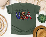 God Bless The USA Grey graphic tee in Moss