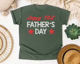 Happy First Father's Day Red graphic tee in Moss