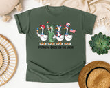 Patriotic Goose On The Loose graphic tee in Moss