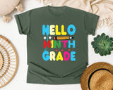 Hello Ninth Grade graphic tee in Moss