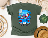 Patriotic Blue Truck graphic tee in Moss