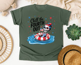 Chill The Fourth Out Grey 3 graphic tee in Moss